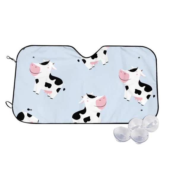 Balery Cute Farm Cow Print Car Windshield Sun Shade,Windshield Sunshade for Car Pickup Truck SUV Accessories-Small