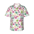thumbnail image 1 of Balery Cute Flamingo Print Men's Hawaiian Shirts Short Sleeve Beach Shirt Relaxed Fit Vacation Button Down Shirts-Large, 1 of 9
