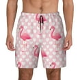 thumbnail image 1 of Balery Cute Flamingo with Heart Mens Swim Trunks Swim Shorts for Men Quick Dry Inseam Beach Shorts with Compression Liner Pocket-3X-Large, 1 of 9