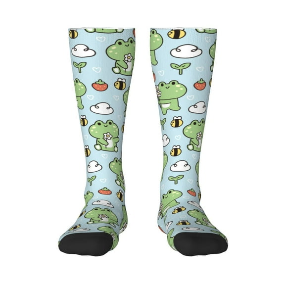 Balery Cute Floral Frog Fun Novelty Socks Men'S Women'S Crew Socks Funny Crazy Novelty Socks Quirky And Cool Socks