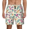 thumbnail image 1 of Balery Cute Flower Mens Swim Trunks Swim Shorts for Men Quick Dry Inseam Beach Shorts with Compression Liner Pocket-Small, 1 of 9