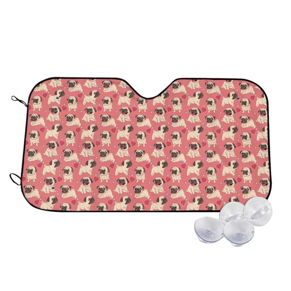 Balery Cute French Bulldog Print Car Windshield Sun Shade,Windshield Sunshade for Car Pickup Truck SUV Accessories-