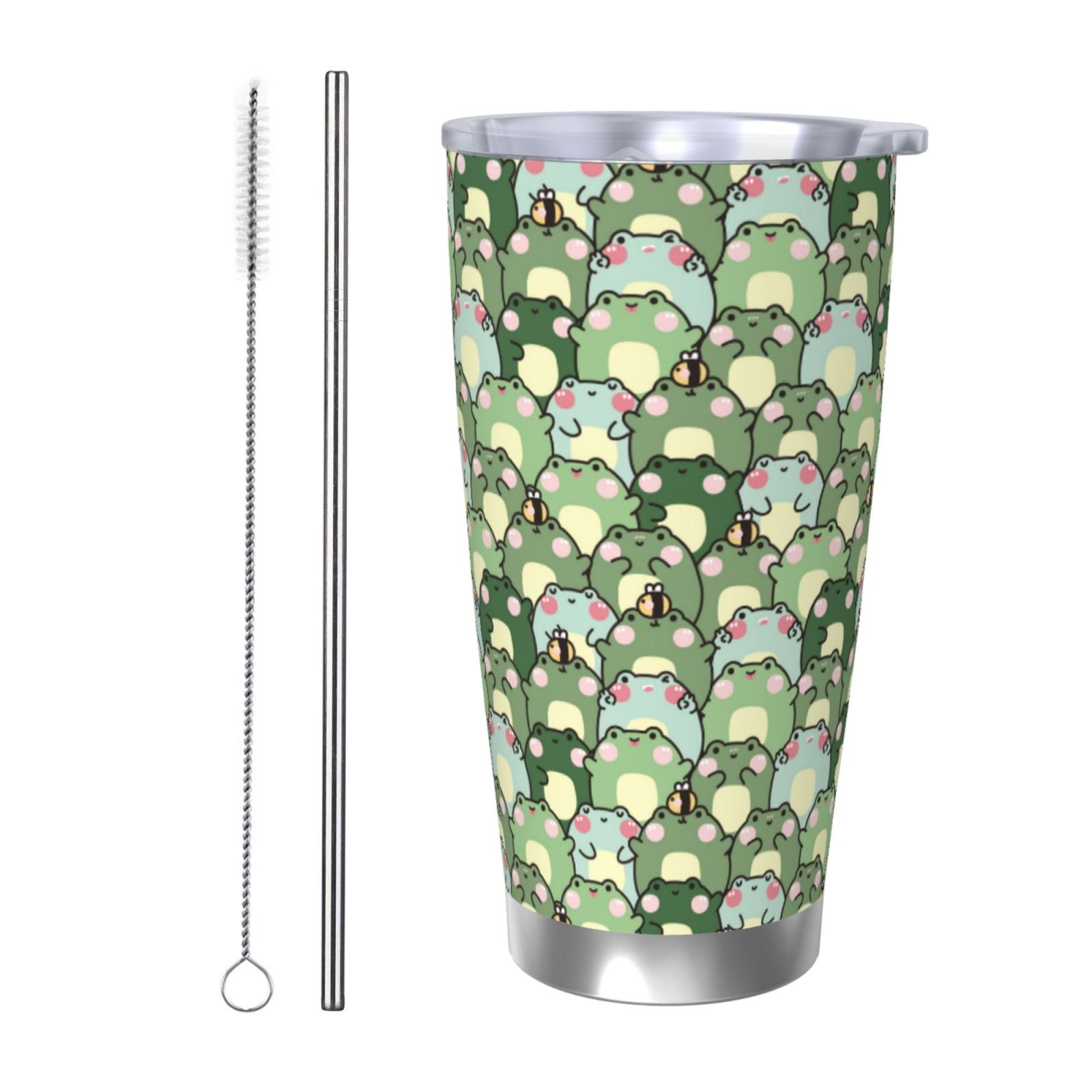 MNSRUU Insulated Water Bottle With Straw - Cute Frog Design, 20oz Stainless Steel, Leak Proof - View #6