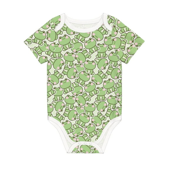 Balery Cute Frog Pattern Baby Climbing Clothes Infant Bodysuit Cute Infant Bodysuit Baby Romper-6 Months