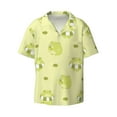 thumbnail image 1 of Balery Cute Frog3 Men's Casual Button Down Shirt Short Sleeve Textured Summer Cuban Beach Shirts-4X-Large, 1 of 7