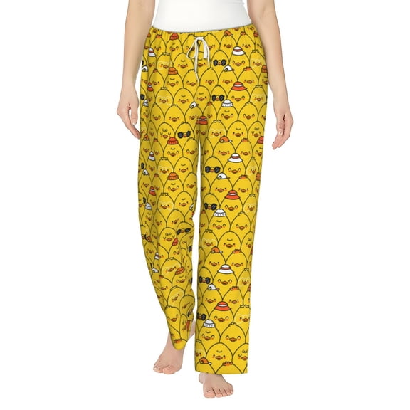 Balery Cute Funny Chicken print Women's Pajama Pants,Ultra Lightweight Pjs,Lounge Pant-Large