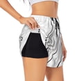 thumbnail image 1 of Balery Cute Ghost Simple Drawing Pattern Women's Running Shorts with Liner 2 Pockets Elastic Workout Athletic Gym Yoga Shorts-Large, 1 of 7