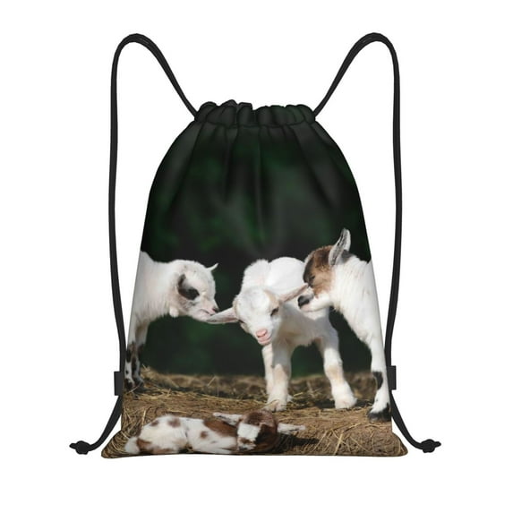 Balery Cute Goat Baby Pattern Drawstring Backpack Bag Sport Gym Sackpack Cinch Bags Pattern Drawstring Backpack Bag Sport Gym Sackpack Cinch Bags -Medium