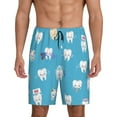 thumbnail image 1 of Balery Cute Healthy Teeth Men's Cotton Knit Pajama Shorts Waistband & Pockets,Short Pajama Pants-4X-Large, 1 of 8