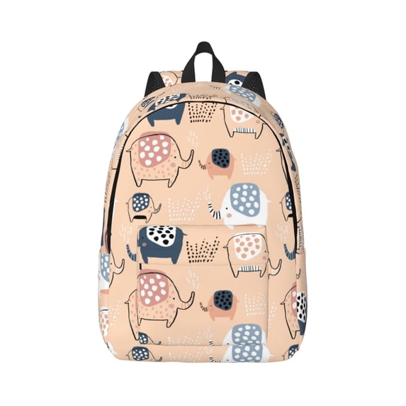 Balery Cute Ink Drawn Elephants Vintage Canvas Backpack for Men and Women - Large Capacity, Durable Travel Laptop Bag for School, Work, Hiking, and Outdoor Activities
