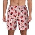 thumbnail image 1 of Balery Cute Ladybugs 1 Mens Swim Trunks Swim Shorts for Men Quick Dry Inseam Beach Shorts with Compression Liner Pocket-Small, 1 of 9