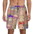 thumbnail image 1 of Balery Cute Lamas Mens Swim Trunks Swim Shorts for Men Quick Dry Inseam Beach Shorts with Compression Liner Pocket-X-Large, 1 of 9