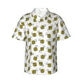 thumbnail image 1 of Balery Cute Little Bee Print Men's Hawaiian Shirts Short Sleeve Beach Shirt Relaxed Fit Vacation Button Down Shirts-Large, 1 of 9