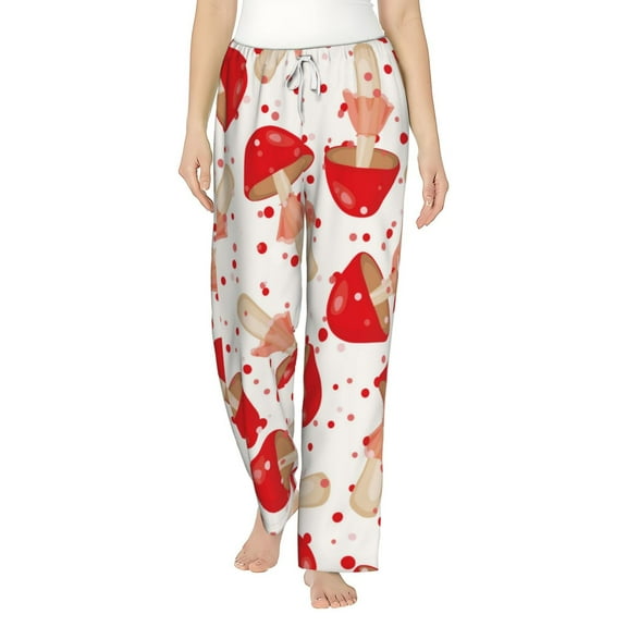 Balery Cute Mushroom print Women's Pajama Pants,Ultra Lightweight Pjs,Lounge Pant-Medium