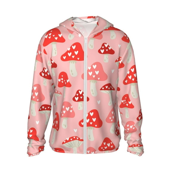 Balery Cute Mushroom1 Men's Women's UPF 50+ Sun Protection Lightweight Hoodie Performance Long Sleeve Shirt for Fishing Running-XX-Large