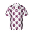 thumbnail image 1 of Balery Cute Number 8 Print Men's Hawaiian Shirts Short Sleeve Beach Shirt Relaxed Fit Vacation Button Down Shirts-Small, 1 of 9