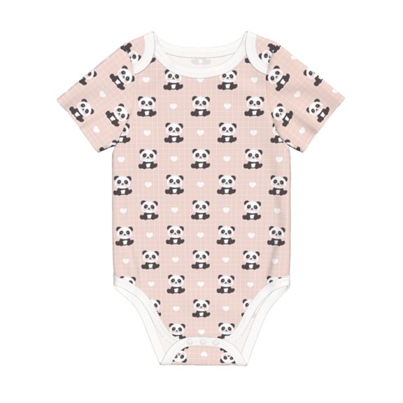 Balery Cute Panda Pattern Baby Climbing Clothes Infant Bodysuit Cute Infant Bodysuit Baby Romper-6 Months