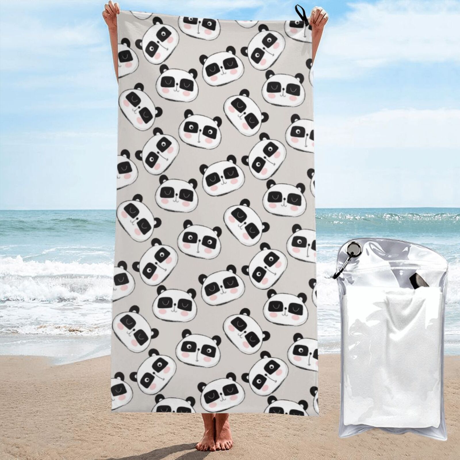 Balery Cute Panda Print Towels Luxurious Jumbo Bath Sheet Highly