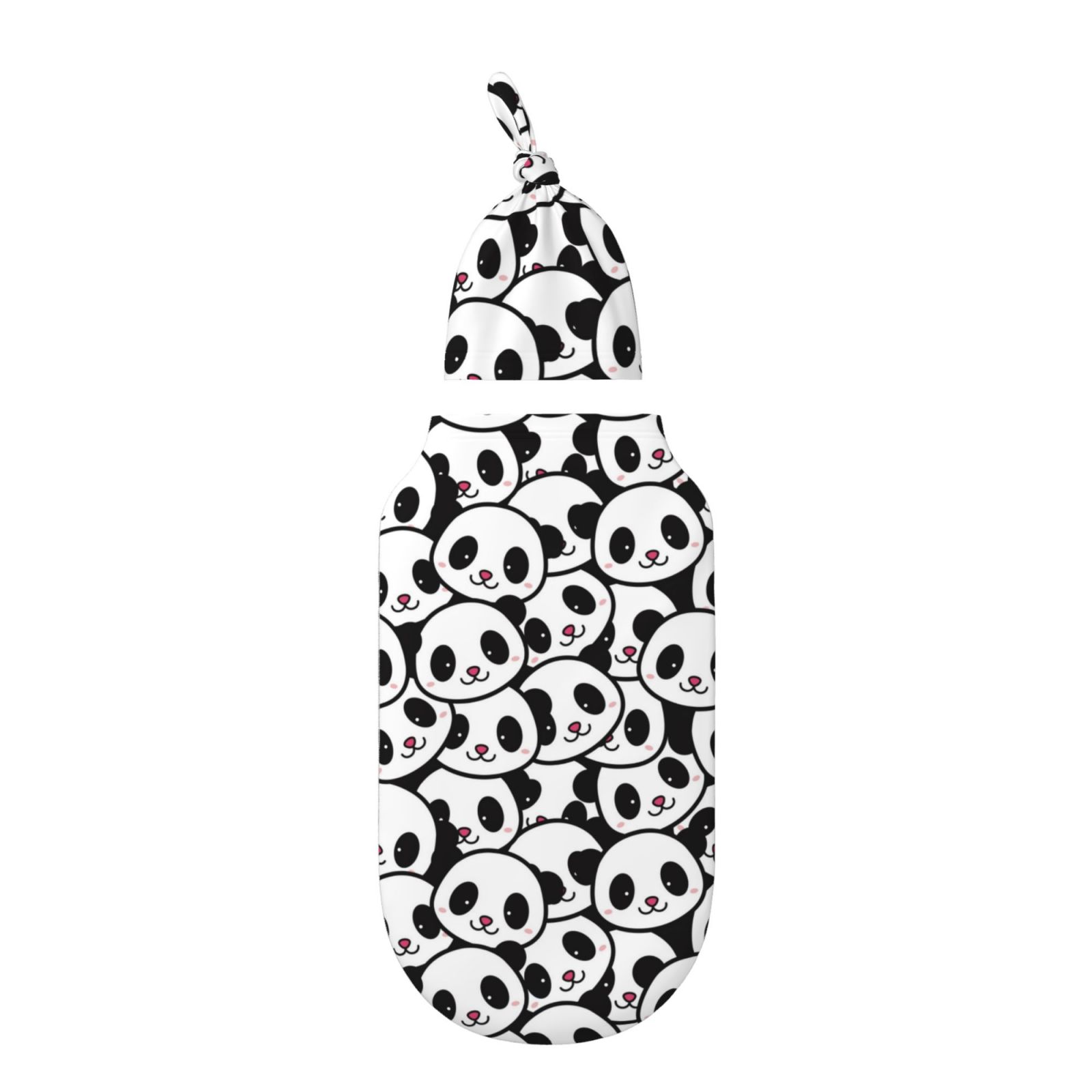 Balery Cute Panda Printed Baby Swaddle Receiving Blankets with Matching