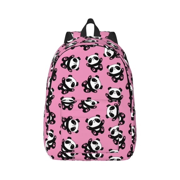 Balery Cute Panda Vintage Canvas Backpack for Men and Women - Large Capacity, Durable Travel Laptop Bag for School, Work, Hiking, and Outdoor Activities