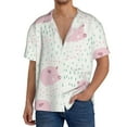 thumbnail image 1 of Balery Cute Pigs Men's Casual Button Down Shirt Short Sleeve Textured Summer Cuban Beach Shirts-X-Large, 1 of 7