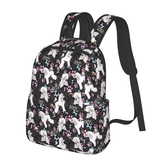 Balery Cute Poodle Dog Lightweight Backpack for Men and Women - Durable and Water-Resistant, Ideal for School, Work, Travel, and Everyday Use