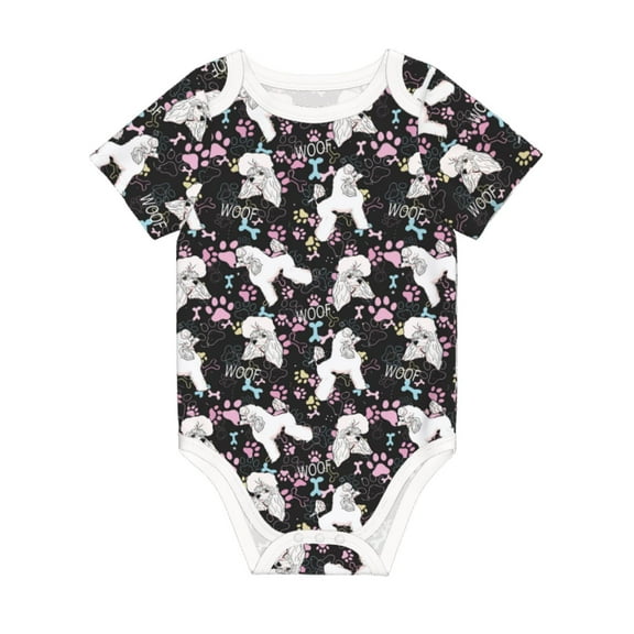 Balery Cute Poodle Dog Pattern Baby Climbing Clothes Infant Bodysuit Cute Infant Bodysuit Baby Romper-9M