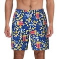 thumbnail image 1 of Balery Cute Popcorn Mens Swim Trunks Swim Shorts for Men Quick Dry Inseam Beach Shorts with Compression Liner Pocket-3X-Large, 1 of 9