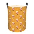 thumbnail image 1 of Balery Cute Popcorn Round Laundry Basket with Handles Waterproof Freestanding Laundry Hamper for Clothes Toys in the Dorm and Family-Small, 1 of 8
