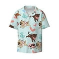 thumbnail image 1 of Balery Cute Pug Dogs Men's Casual Button Down Shirt Short Sleeve Textured Summer Cuban Beach Shirts-Medium, 1 of 7
