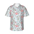thumbnail image 1 of Balery Cute Rabbit And Heart Print Men's Hawaiian Shirts Short Sleeve Beach Shirt Relaxed Fit Vacation Button Down Shirts-Small, 1 of 9