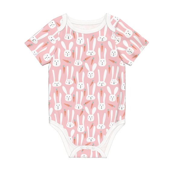 Balery Cute Rabbit Carrot Pattern Baby Climbing Clothes Infant Bodysuit Cute Infant Bodysuit Baby Romper-9M