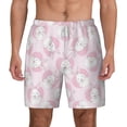 thumbnail image 1 of Balery Cute Rabbit Mens Swim Trunks Swim Shorts for Men Quick Dry Inseam Beach Shorts with Compression Liner Pocket-3X-Large, 1 of 9