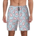 thumbnail image 1 of Balery Cute Rabbit Mens Swim Trunks Swim Shorts for Men Quick Dry Inseam Beach Shorts with Compression Liner Pocket-Large, 1 of 9