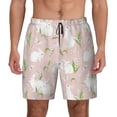 thumbnail image 1 of Balery Cute Rabbit Mens Swim Trunks Swim Shorts for Men Quick Dry Inseam Beach Shorts with Compression Liner Pocket-X-Large, 1 of 9