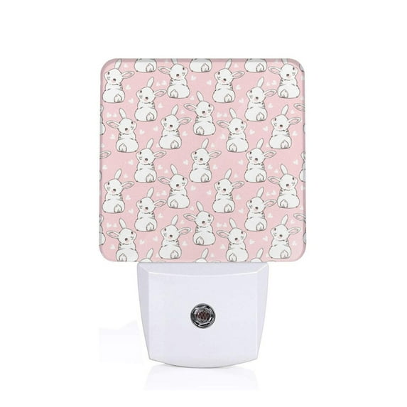 Balery Cute Rabbit Pattern LED Night Light with Automatic Sensor Plug in Night Light with Dusk-to-Dawn Light Sensor LED Nightlight 0.5W-UK