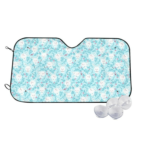 Balery Cute Rabbit Print Car Windshield Sun Shade,Windshield Sunshade for Car Pickup Truck SUV Accessories-Medium