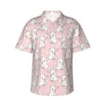 thumbnail image 1 of Balery Cute Rabbit Print Men's Hawaiian Shirts Short Sleeve Beach Shirt Relaxed Fit Vacation Button Down Shirts-Medium, 1 of 9