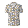 thumbnail image 1 of Balery Cute Rabbit Printed Men’s Short Sleeve Polo Shirt, Midweight Men's Shirt,Golf Polo shirts -3X-Large, 1 of 8
