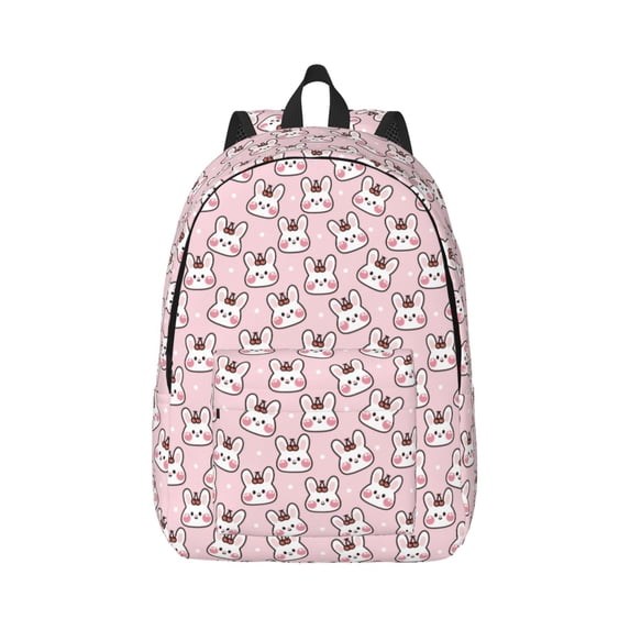 Balery Cute Rabbit Vintage Canvas Backpack for Men and Women - Large Capacity, Durable Travel Laptop Bag for School, Work, Hiking, and Outdoor Activities