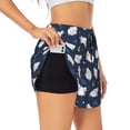 thumbnail image 1 of Balery Cute Sheep 1 Pattern Women's Running Shorts with Liner 2 Pockets Elastic Workout Athletic Gym Yoga Shorts-Large, 1 of 7