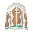 thumbnail image 1 of Balery Cute Sloth In Yoga Pose Tree Men's Women's UPF 50+ Sun Protection Lightweight Hoodie Performance Long Sleeve Shirt for Fishing Running-3X-Large, 1 of 9