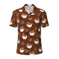 thumbnail image 1 of Balery Sloths Need More Coffee Printed Men’s Short Sleeve Polo Shirt, Midweight Men's Shirt,Golf Polo shirts -Small, 1 of 9