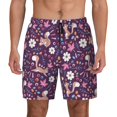 thumbnail image 1 of Balery Cute Squirrel Floral Mens Swim Trunks Swim Shorts for Men Quick Dry Inseam Beach Shorts with Compression Liner Pocket-Large, 1 of 9