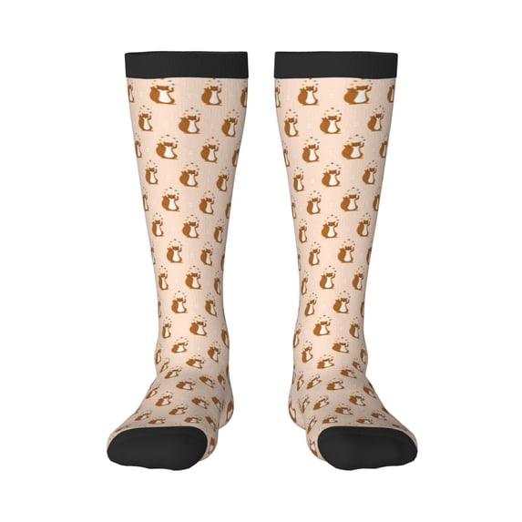 Balery Cute Squirrel Printed Novelty Socks Men's Women's Crew Socks Sports Socks Knee High Socks Cotton Socks Quirky and Cool Socks