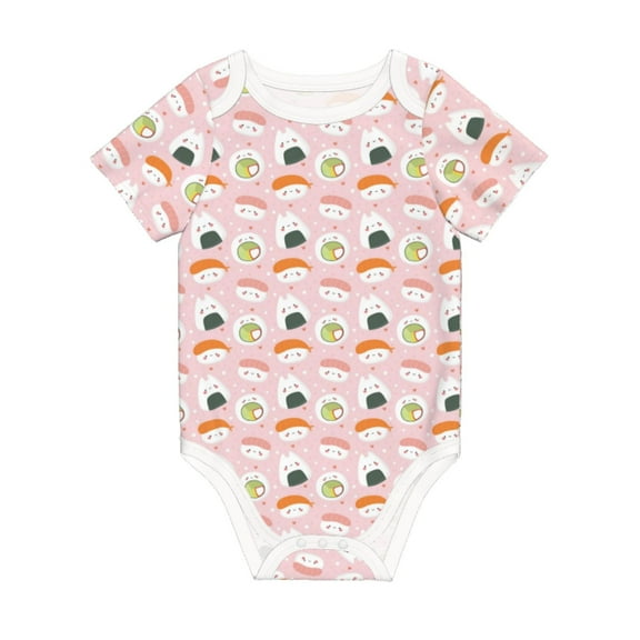 Balery Cute Sushi (2) Pattern Baby Climbing Clothes Infant Bodysuit Cute Infant Bodysuit Baby Romper-6 Months