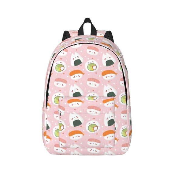 Balery Cute Sushi (2) Vintage Canvas Backpack for Men and Women - Large Capacity, Durable Travel Laptop Bag for School, Work, Hiking, and Outdoor Activities