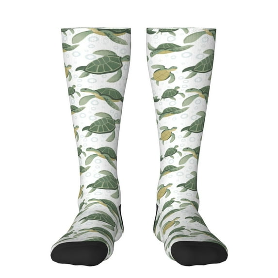 Balery Cute Turtle Printed Novelty Socks Men's Women's Crew Socks Sports Socks Knee High Socks Cotton Socks Quirky and Cool Socks