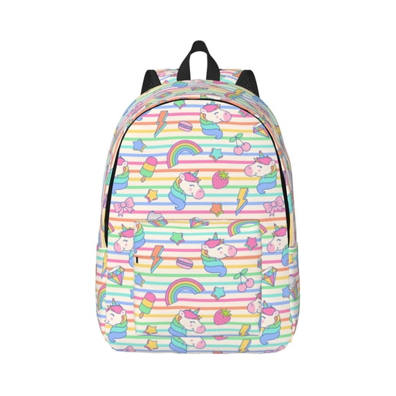 Balery Cute Unicorn Vintage Canvas Backpack for Men and Women - Large Capacity, Durable Travel Laptop Bag for School, Work, Hiking, and Outdoor Activities