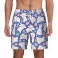thumbnail image 1 of Balery Cute White Rabbit Mens Swim Trunks Swim Shorts for Men Quick Dry Inseam Beach Shorts with Compression Liner Pocket-Large, 1 of 9